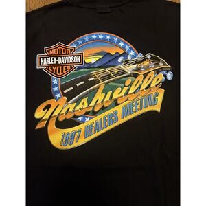Harley Davidson T Shirt Black XL Nashville Vintage 90s Biker Music City Dealers